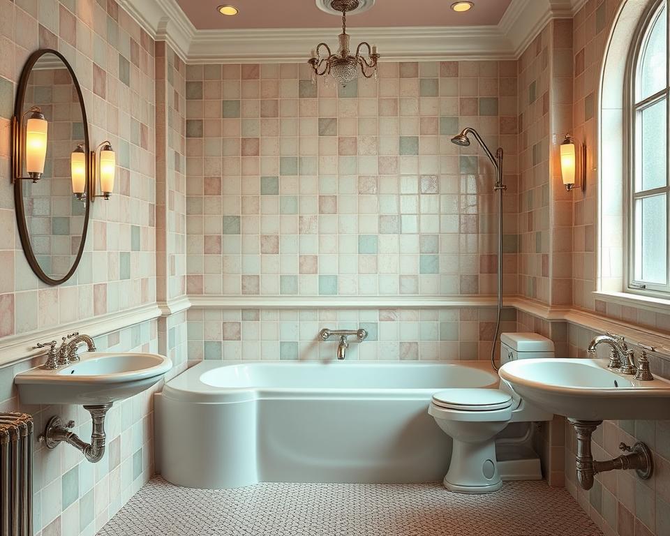 1920s bathroom color palettes and textures