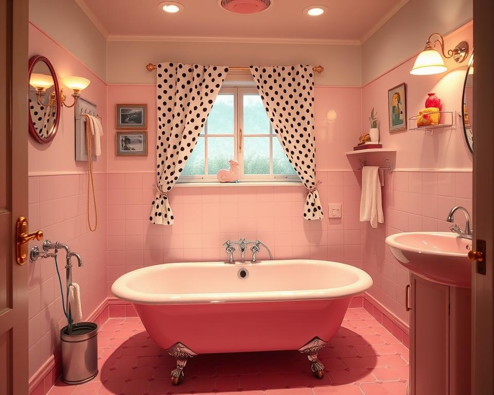 50s pink bathroom decor