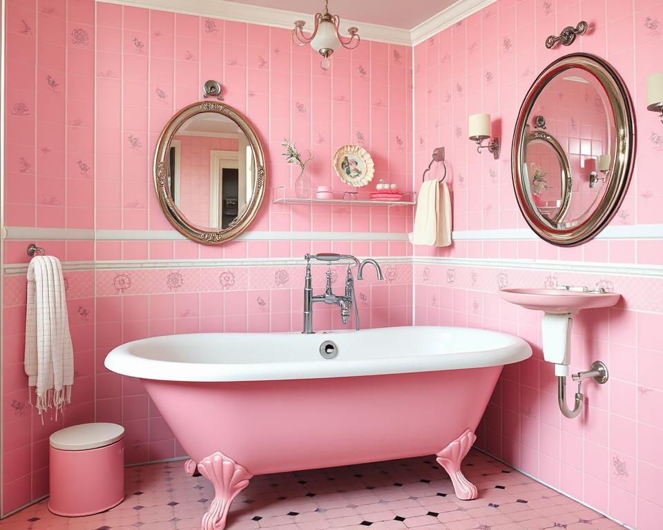 50s pink bathroom decor