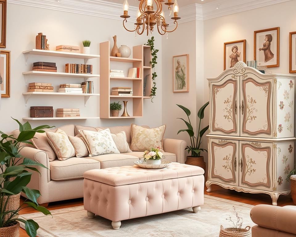 Girly living room storage