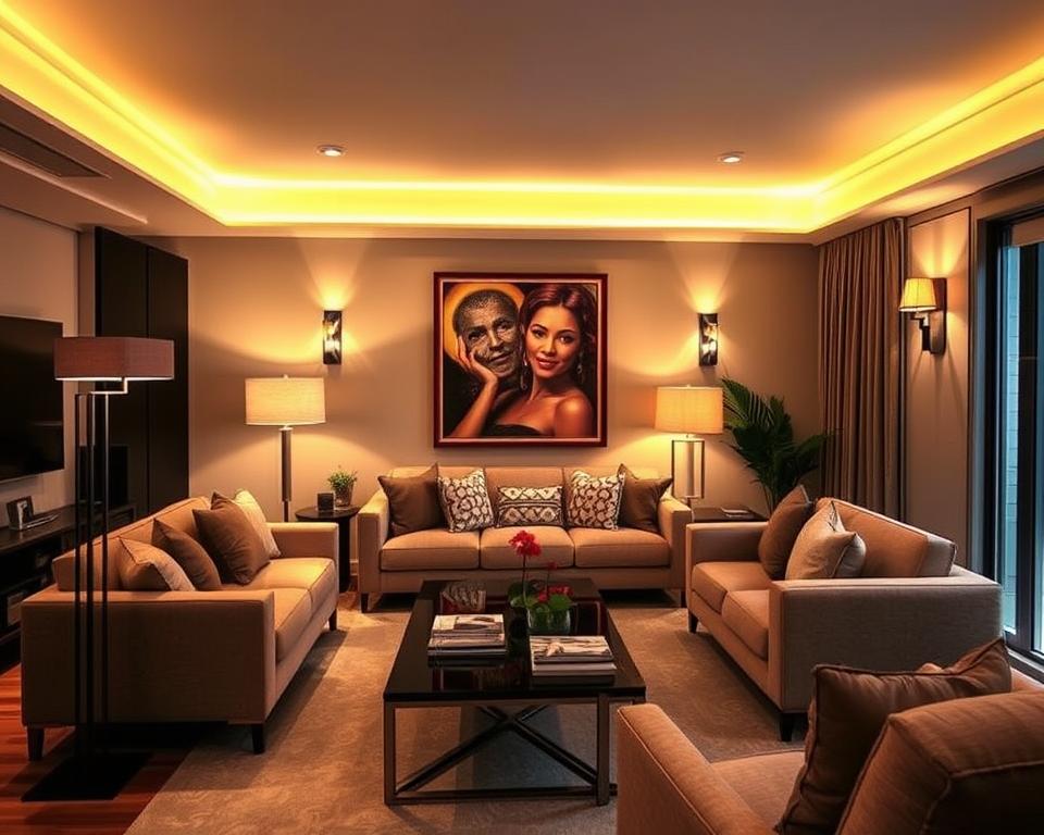 accent lighting living room