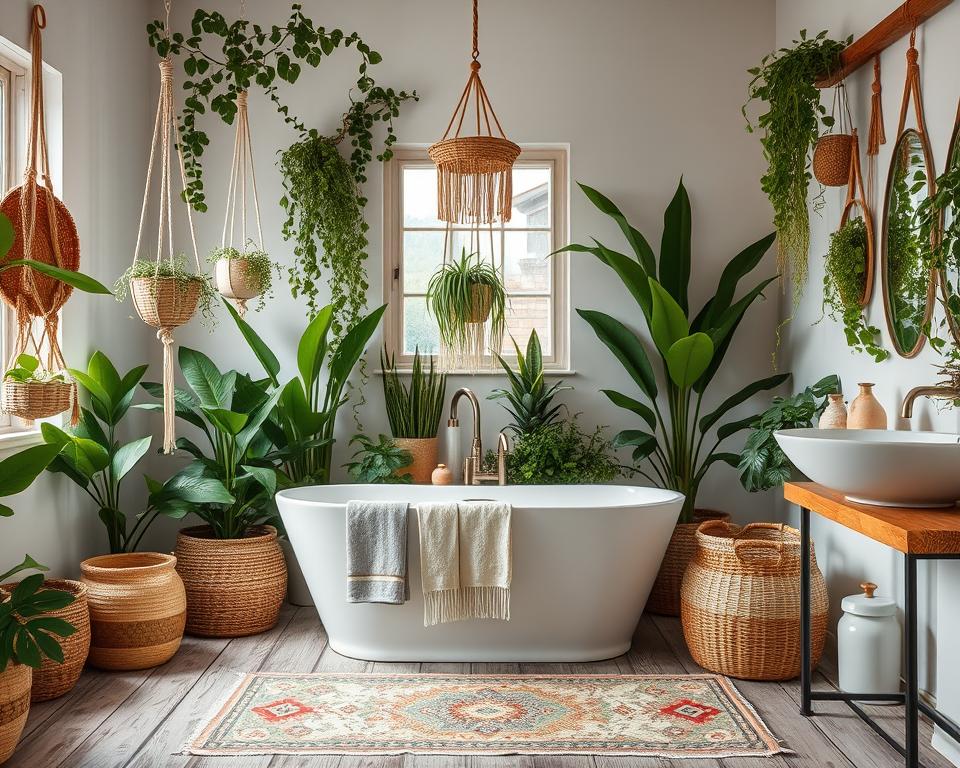 boho chic bathroom