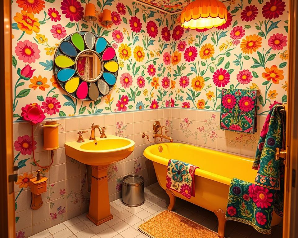 flower power bathroom decor