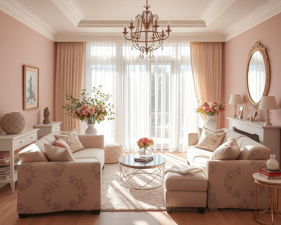 girly living room color palette