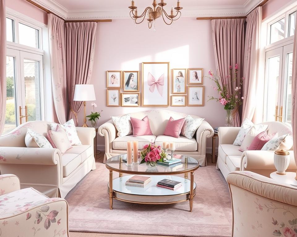 girly living room layout