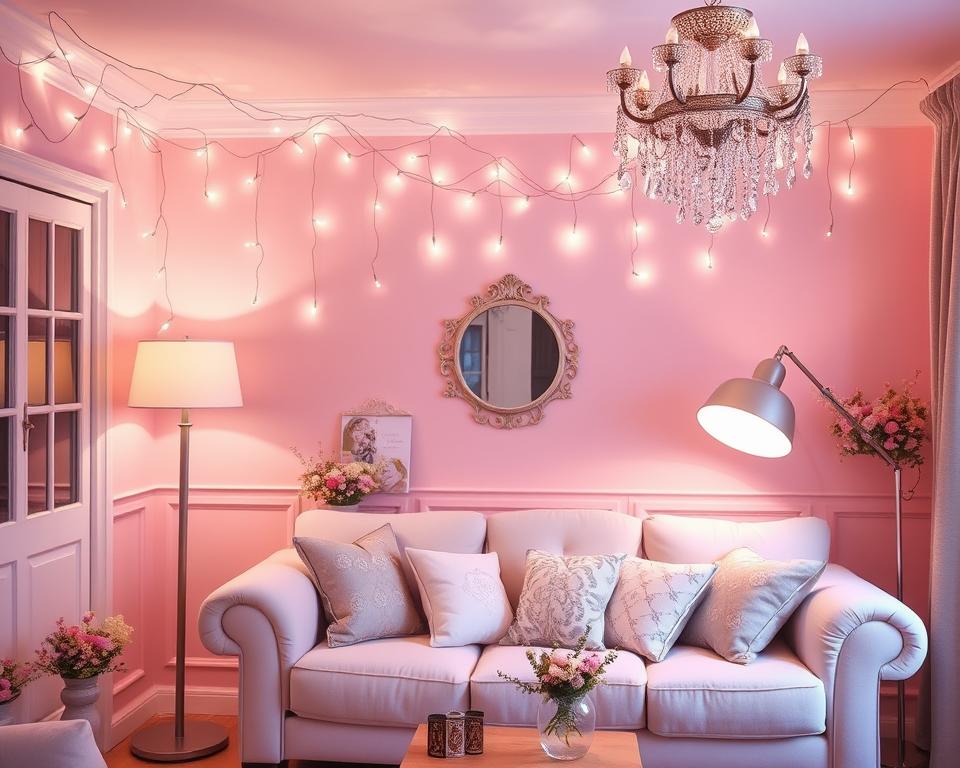 girly living room lighting