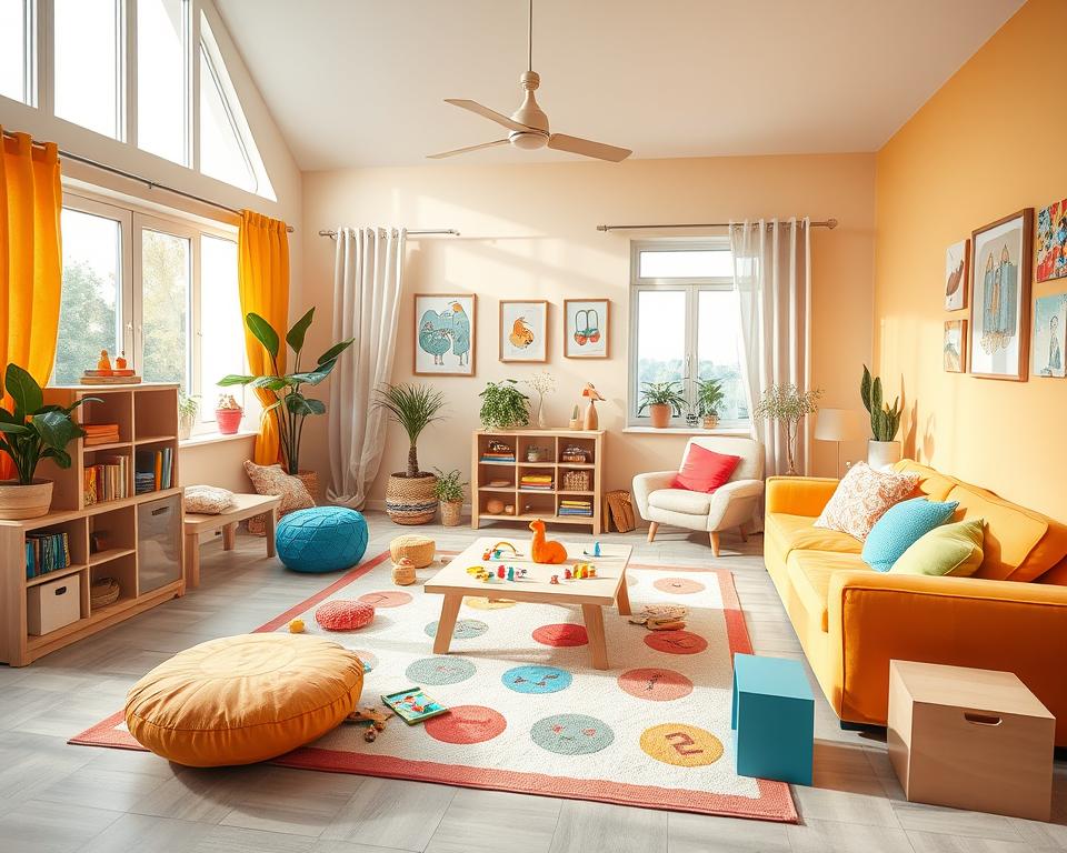 kid friendly living room layout