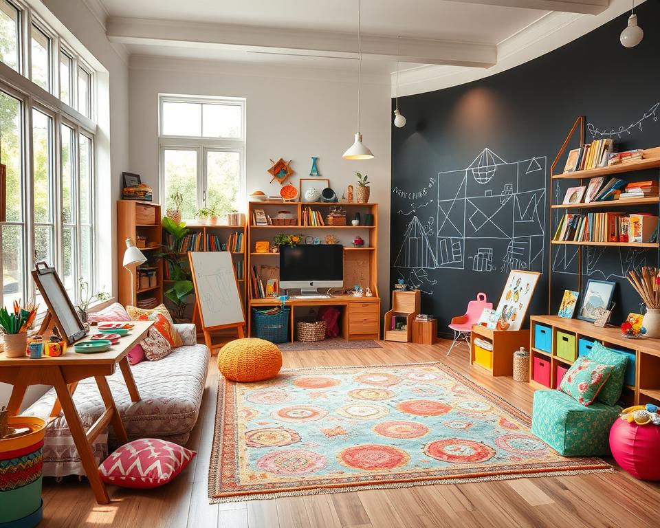 living room art space for kids