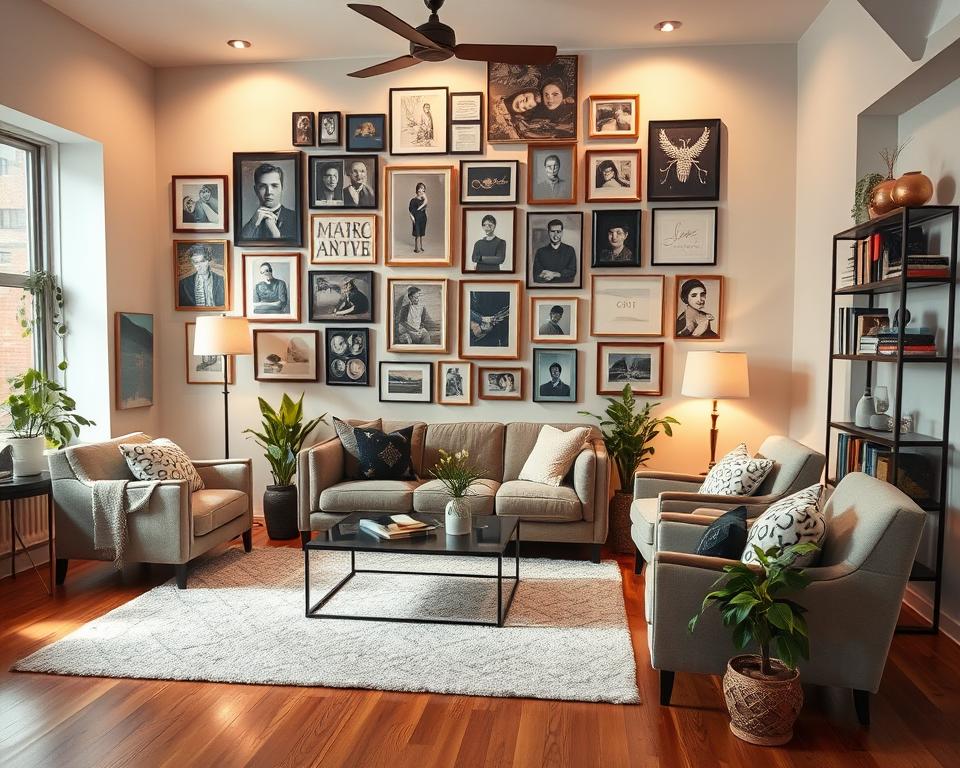 living room gallery wall