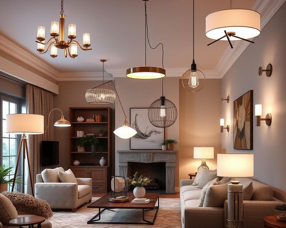 living room lighting fixture types