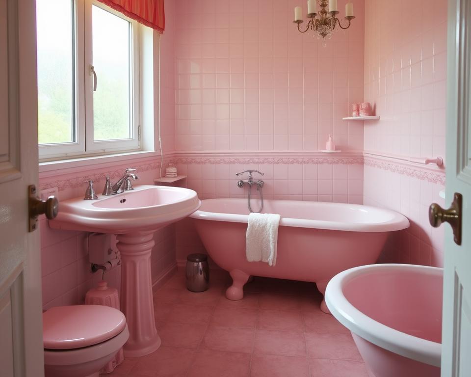 pink porcelain fixtures