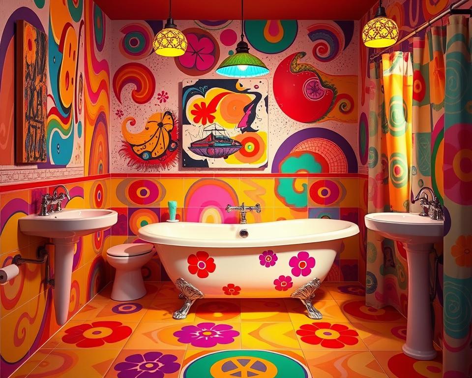 psychedelic bathroom themes