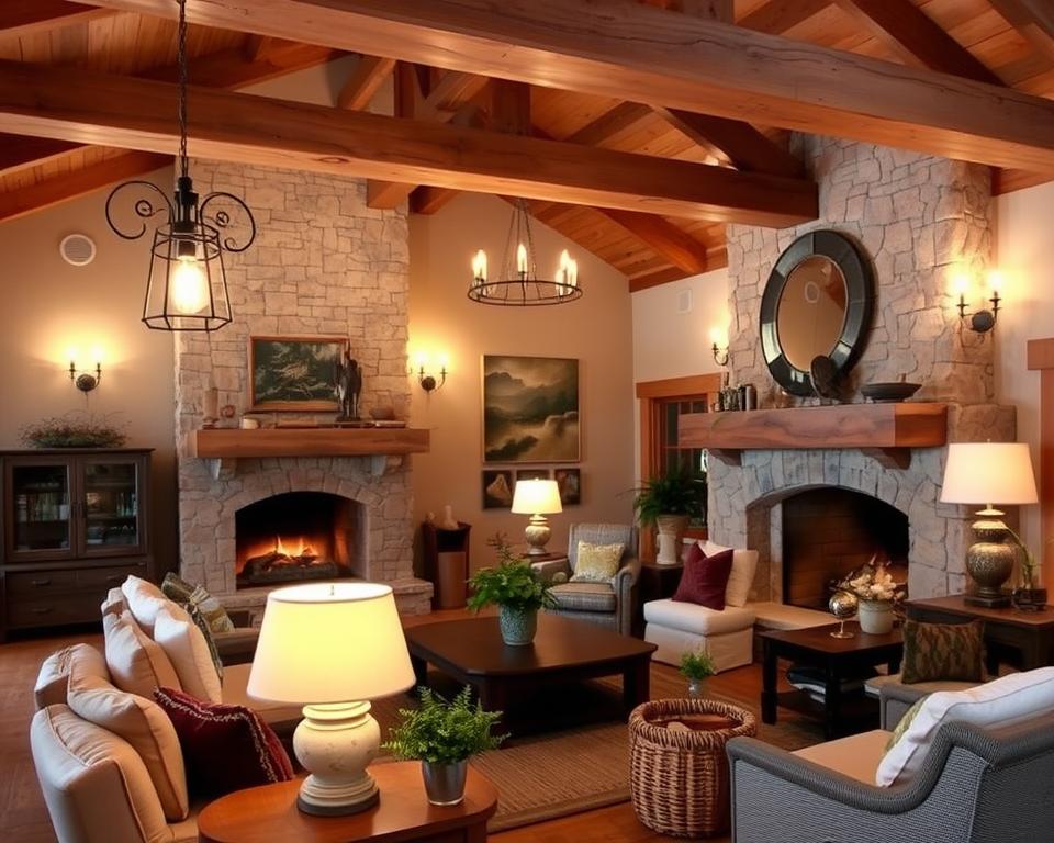 rustic living room lighting