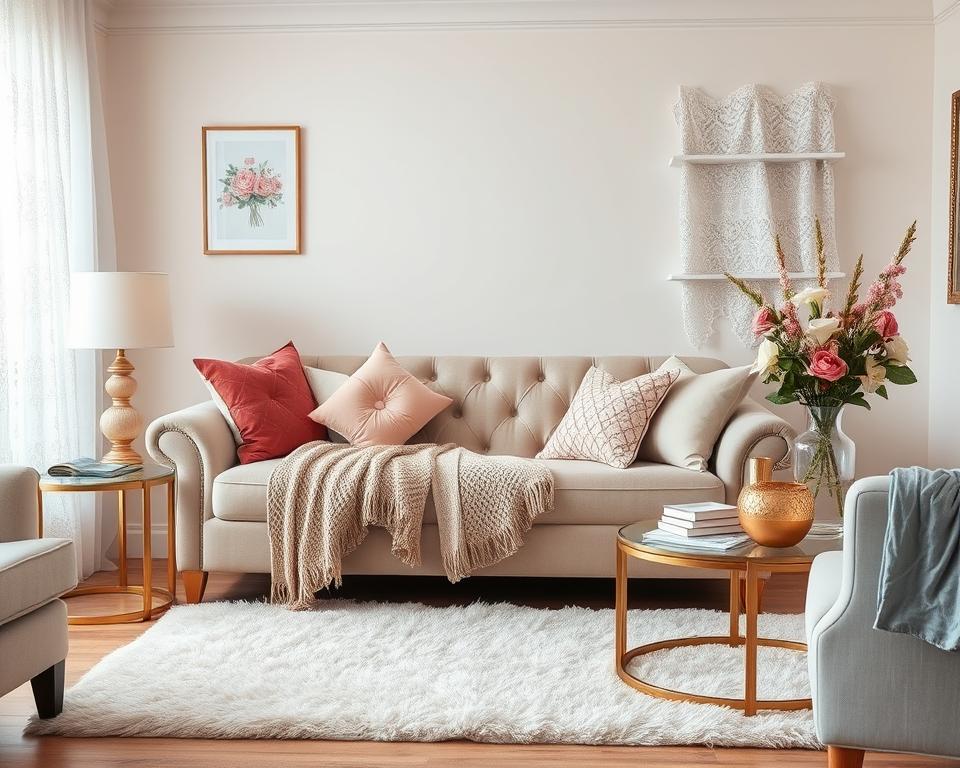 textures in girly living rooms