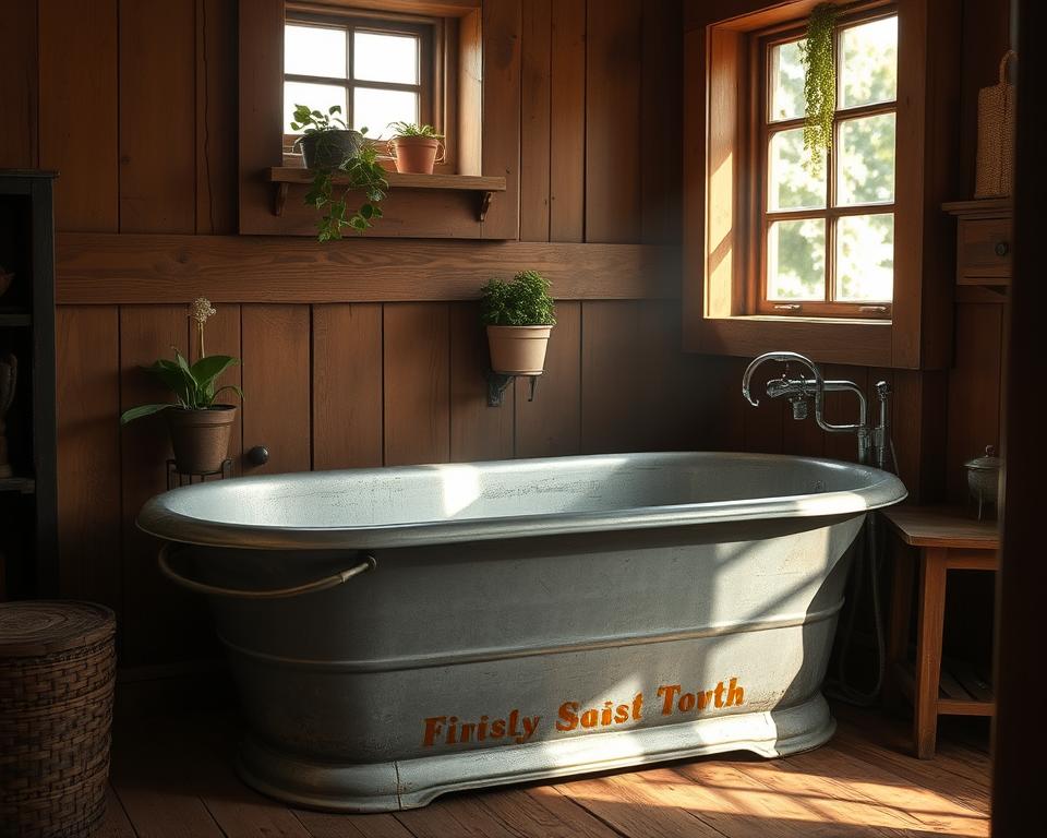 tin bathtub