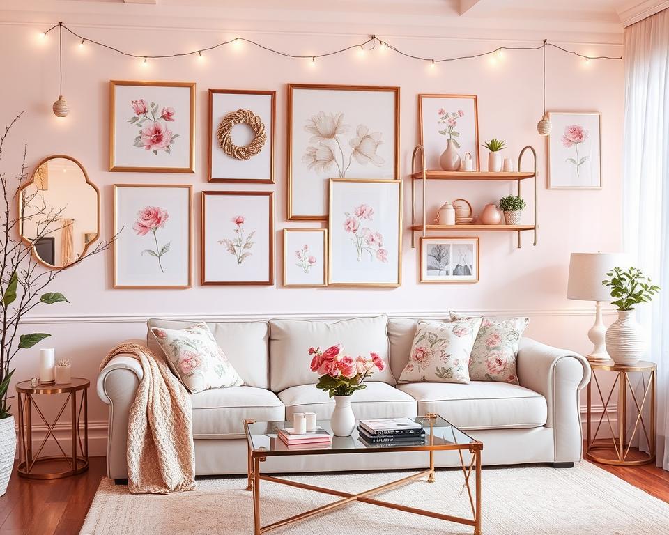 wall decor for girly living rooms